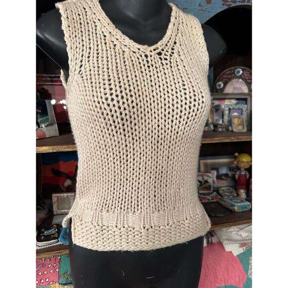 MALO THICK CHUNKY KNIT SOFTEST CASHMERE/SILK SLEEVELESS TOP 40 - Picture 4 of 13